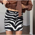 Women Round Neck Zebra Striped Zip‑Up Jacket Long Sleeve Zebra Print Cropped Faux Leather Loose Casual Streetwear Outerwear Coat