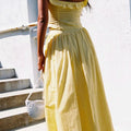 Solid Two Piece Set Dor Women Square Neck Sleeveless Top High Waist Loose Skirts Sets Female Fashion