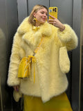 Winter Imitation Fox Fur Mid-length Coat For Women Fashion Artificial Lapel Thicken Streetwear Faux Fur Jacket Lady
