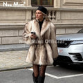 Winter 2026 Women Vintage Glam Power Shoulder Faux Fur Coat Iconic Girls Luxury Striped Fake Fur Jackets Cozy Overcoats