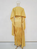 Fashion Temperament Maxi Dress For Women O Neck Spliced Shawl Sleeveless High Waist Sleeveless Evening Dress Female