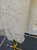 Lace Two Piece Set for Women High Neck Long Sleeve Top High Waist Bodycon Skirts Spring Suit Female New Style