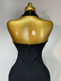 Women Sexy Halter Backless Shiny Rhinestone Pearl Bodycon Bandage Dress Celebirty Elegant Evening Party Luxury Birthday Dress