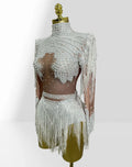 Luxury Hot Diamond Shiny Sequined Tassel Jumpsuit Fashion Party Stage Performance Dress Birthday Outfits Vestidos Fiesta De Lujo