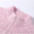 Women's Chic Sequin Knitted Cardigan Solid Stand Neck Double Zipper Sweater Oversized Knitwear Winter Female Elegant Cardigans