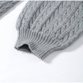 Women Solid Turtleneck Cable Knit Sweater Wide Pants 2 Piece Set Long Sleeve Half Zip Pullover 2026 Casual Loungewear Suit