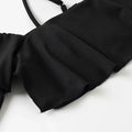 Solid Two Piece Set  for Women Halter Sleeveless Top High Waist Temperament Long Skirt Sets Female