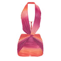 Colorful Gradient Print Dress Women Backless Sleeveless Halter Deep v-Neck Mesh Folds Summer Fashion Mini Bodycon
