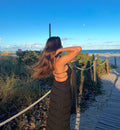 Fashion Backless Ruched Long Dress For Women Halter Lace Up Sexy Ruffle Dress Loose Female 2025 Summer New Vacation Dress