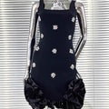 Women's Summer Shiny Rhinestone Bud Sleeveless Hip-Hugging Dress European Size Glam Fashion Party Bandage Performance Gown Dress
