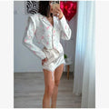 Floral Print Blazer Women's Skirt Set Elegant Cropped Jacket Mini Skirt Two Piece Set Spring Business 2026 Casual Outfit New