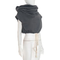 Hooded Pullover Tank Top Women Hipster Casual Simple Wild Basic Streetwear Autumn Fashion Shirring Skinny Slim Vest