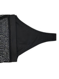 Women's 2 Piece Outfits Rhinestone Fringe Crop Cami Top and Bodycon Skirt Set Sexy Women's Nightclub Dress Party Dresses