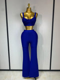 Women Sexy Bandage Crop Top Pant Set Evening Party Club Luxury Birthday High Street Fashion Elegant Luxury Birthday Outfit