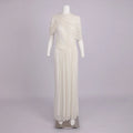 Apricot Spliced Mesh Folds Shawl Design Long Dresses For Women Sleeveless High Waist Temperament Maxi Dress Female 2026