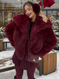 Women Fur Coat Women 2026 Plush White Bomber Jacket Solid Crop Long Sleeve Jacket Warm Winter Coats Female Casual Fur