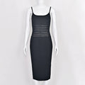 Spagehtti Black Mesh Sexy Evening Bandage Dress Buestier Celebrity Midi Luxury Dress Bodycon Maxi Women Party Vestidos