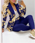 Elegant INS Paisley Butterfly Blazer Suit and Pants Two 2 Piece Set  Women 2022 Autumn Winter Street Outfit Tracksuit