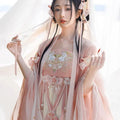 Olive Girl Pink Embroidered Fairy Dress for Ren Faire 2026 Garden Wedding Fairycore Photoshoot Everyday Wear S-L XS-3XL Plus Size Embroidered Flowing Sleeve Romantic Editorial Not Costume Fairy Dress Cottagecore Dress Chinese Heritage Fashion Women