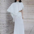 Solid Spliced Ruffles Loose Casual Blouses for Women O Neck Sleeveless Minimalist Shirts Female