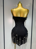 Sexy Backless Spaghetti Strap Bodycon Sleeveless Bandage Dress Elegant Prom Gown Club Evening Party Luxury Birthday Dresses