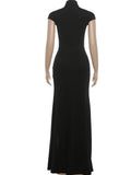 Coquette Elegant Dress Women Irregular Single Breasted Shoulder Wrapped Sexy Stretch Skinny Prom Club Party Bodycon