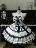 Olivegirl Lolita Dresses New Chinese Style Flower Print Lace Patchwork Sweet Bow Appliques Short Spaghetti Strap Dresses