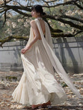 Elegant Women's Chiffon Slim Long Dress Halter Backless Sleeveless Maxi Dresses Summer Lady Long Ribbon Party Gowns