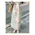 Olive Girl Romantic Qipao for Ren Faire 2026 Garden Wedding Fairycore Photoshoot Everyday Wear S-XXL XS-3XL Plus Size Romantic Cottagecore Garden Party Editorial Not Costume Qipao Cheongsam Chinese Dress Chinese Heritage Fashion Women