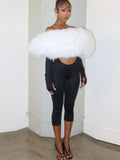 Furry Slash Neck Jumpsuit Woman Sexy Hollow Patchwork Full Sleeve Backless Skinny Hottie Street Autumn New Overalls