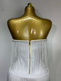 Women Sexy Strapless Tassel Off Shoulder Bandage Dress Fancy Club Celebrity Evening Party Mini Bodycon Dress Birthday Vestido