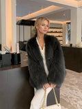 Beige Fluffy Faux Fur Jacket Women Long Sleeve Open Front Warm Cozy Coat Fall Winter Party Daily Streetwear Trendy Outerwear New