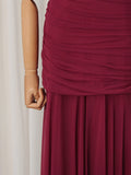 Luxury Galas Event Black Sheer Mesh Ruched Maxi Dress for Women O Neck Short Sleeves Bodycon Silhouette Skirt for Red Carpet