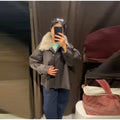 Fashion Faux Fur Collar Middle Long Jackets Women Solid Full Sleece Button Zipper Coats 2025 Lady Chic Casual Winter Outerwear