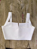 Sexy White Bandage Crop Top 2023 For Summer Women Lovely Girl Tight Mini Vest  XL Camis Top Bodycon Knitted Quality Tank