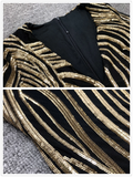 2026 Autumn School New Gold Sequin Women's Midi Dress Long Sleeve Deep V-neck Bodycon Dress Evening Party Dresses Vestidos