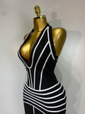Women Sexy Halter Neck Maxi Long Bandage Dress Black Sleeveless Backless Bodycon Birthday Dress Evening Party Prom Gown