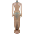 Festival Sexy Halter See Through Backless Bodycon Party Dress Sexy Mesh See Through Sparkling Rhinestone Mermaid Long Dress