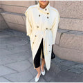 Detachable Triangle Shawl Long Puffer Coat Stand Collar Waist Tie Belt Button Solid Loose Women Coats 2026 Winter Commute Outfit