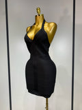 Women Sexy V Neck Backless Mini Bodycon Bandage Dress 2026 Elegant Evening Nightclub Evening Party Cocktail Prom Dress