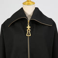 Solid Spliced Metal Zipper Jacket for Women Hooded Batwing Sleeve Patchwork Drawstring Hem Loose Sport Casual Jackets Female