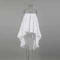 Solid Loose Temperament Dresses for Women Strapless Sleeveless Patchwork Folds Elegant Dress Female Clothing New