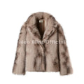 Exclusive 2026 Winter Leopard Print Faux Fur Coat Women Loud Luxury Lapel Collar Midi Long Eco Fox Fur Jacket Outerwear