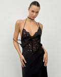 Fashion Lace Dress Women Sexy Sleeveless Hollow Out Backless High-Waisted Patchwork Dress Elegant Luxury Evening Dress
