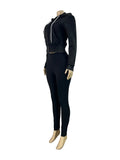 Sporty 2 Piece Set Woman Tracksuit Fall Trend Warm Hooded Zip Jacket+Leggings Matching Street Casual Stretch Outfits