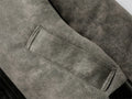 Winter Trip Strap with Fur All-in-one Fleece Double Lapel Long Sleeve Warm Windproof Grey Coat for Women