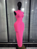 Women Sexy Sleeveless O-Neck Bodycon Long Bandage Dress Elegant Evening Party Cocktail Fashion Homecoming Outfit