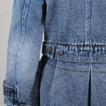 Personalized Street Denim Jacket 2025 New Fashion Ruffled Edge Single Breasted Lapel Denim Coat For Women Jeans