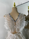Women's Clothes Sparkly Halter Rhinestones Luxury Evening Party Birthday Mini Dress Night Club Show Performance Wear