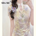 Olive Girl Red Embroidered Qipao for Garden Wedding 2026 Fairycore Photoshoot Everyday Wear S-XXL XS-3XL Plus Size Embroidered Dramatic Silhouette Romantic Garden Party Editorial Not Costume Qipao Cheongsam Chinese Dress Chinese Heritage Fashion Women